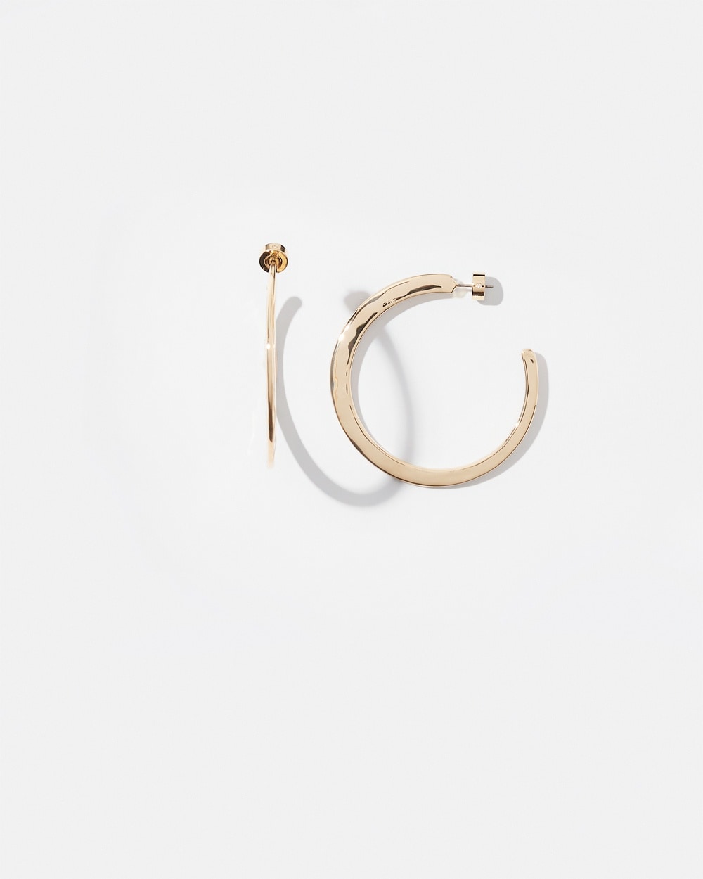 Chico's | 2" Tone Textured Hoops Gold