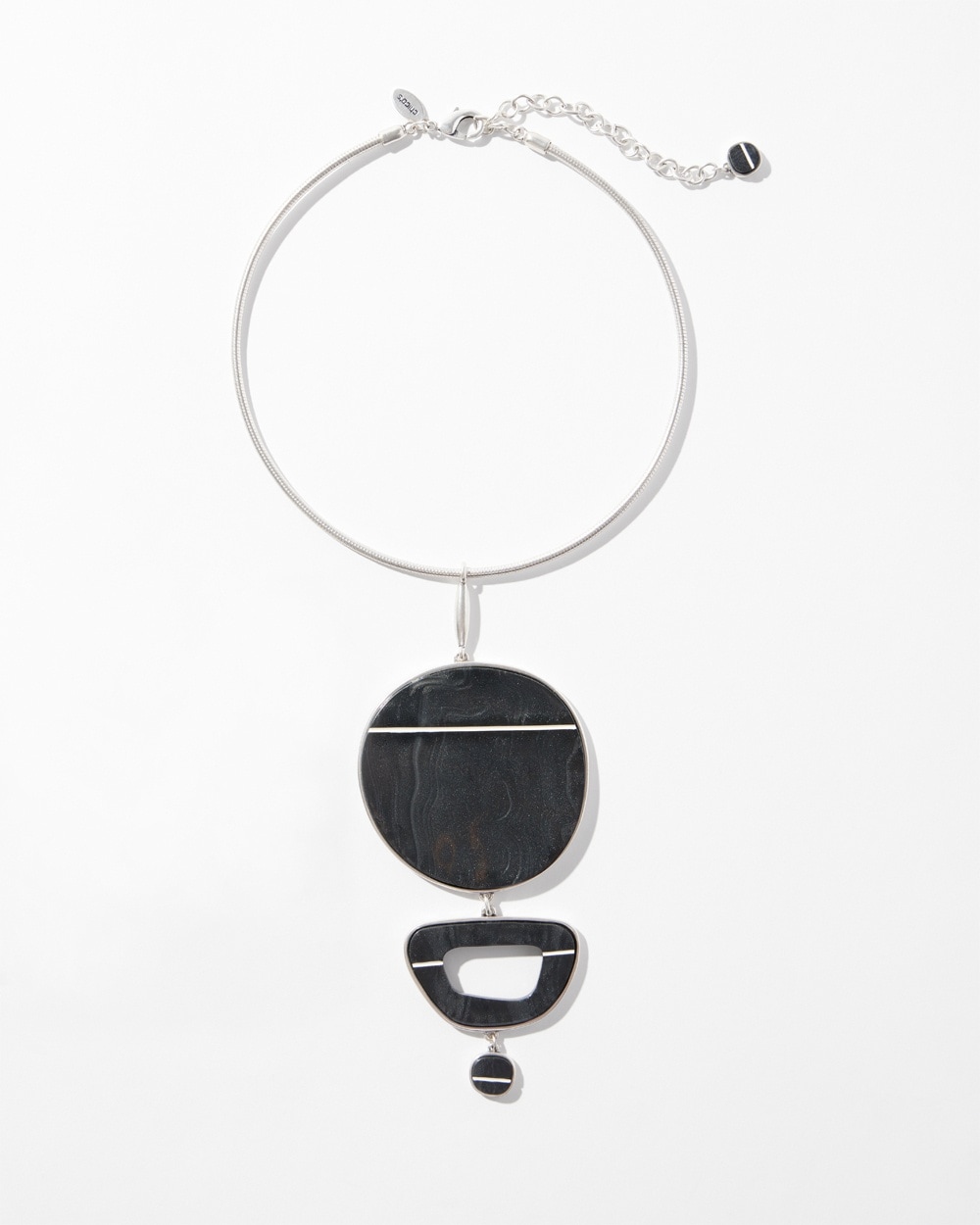 Chico's | Marble Pendant Necklace Black/White