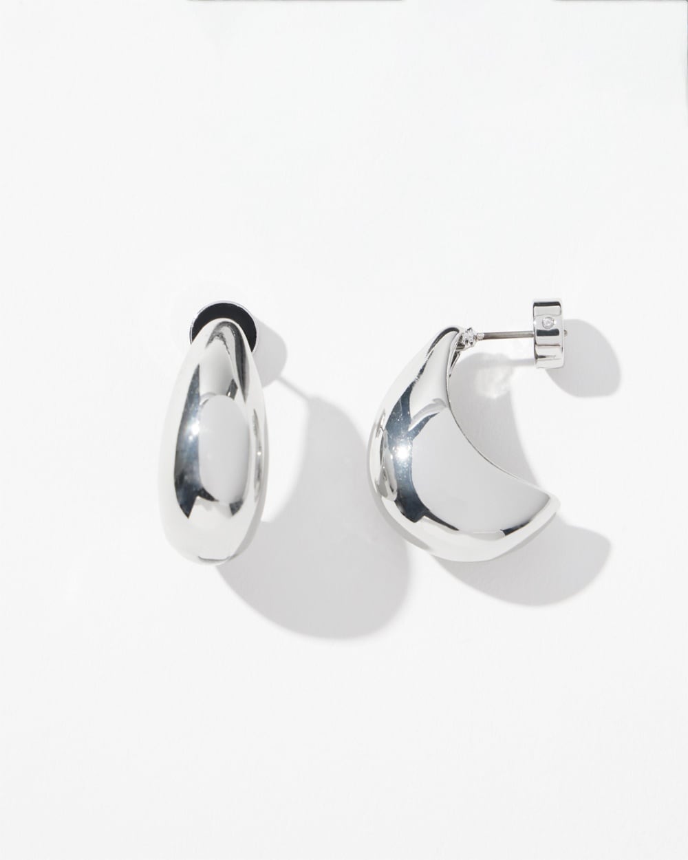 Chico's | Tone Huggie Hoops Silver