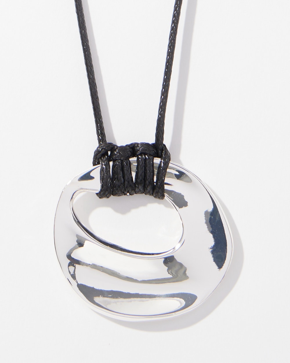 Chico's | Adjustable Tone Pendant Necklace Silver