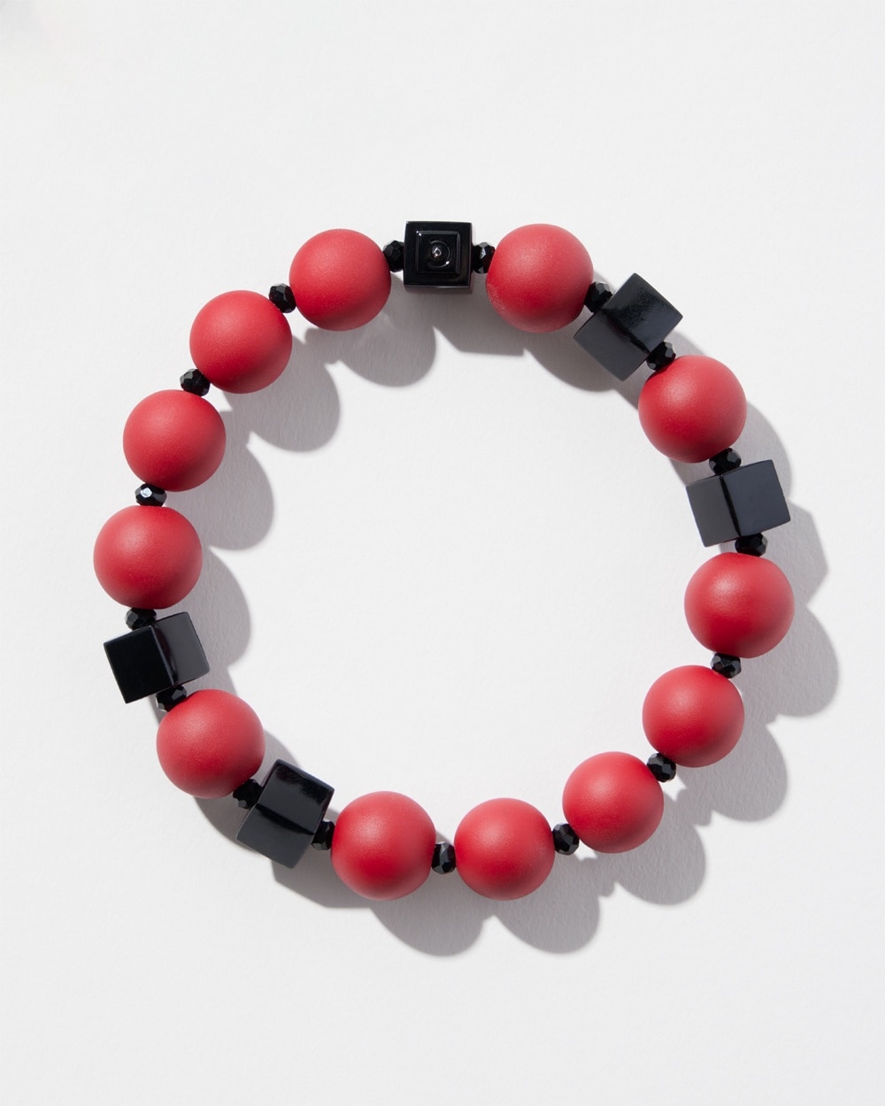 Chico's | Matte Square Stretch Bracelet Red