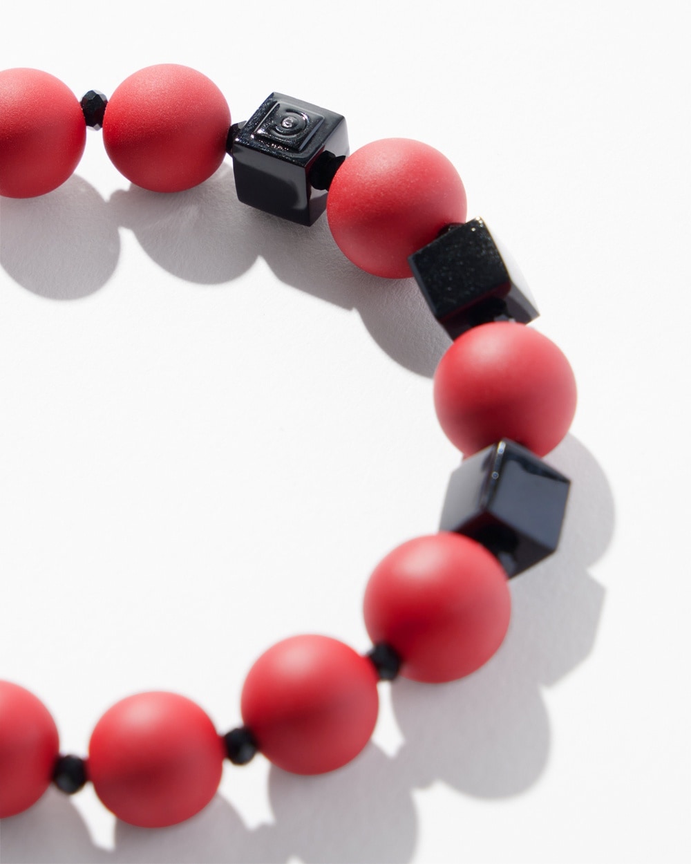 Chico's | Matte Square Stretch Bracelet Red