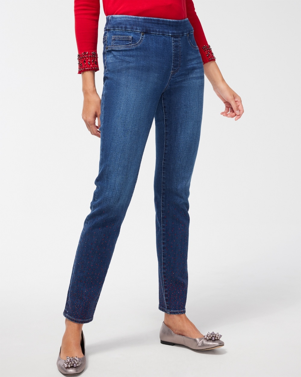 Chico's Jeans & Denim | Scattered Stone Pull-on Jeggings Marina Bay Indigo