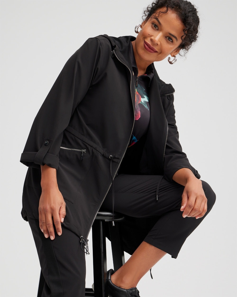 Chico's Jackets & Coats | Zenergy UPF Neema Anorak Jacket Black