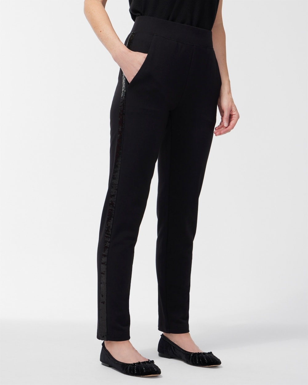 Chico's Pants | Zenergy Sequin Seam Pants Black