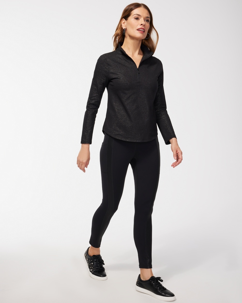 Chico's Pants | Zenergy Foil Side Panel Leggings Black