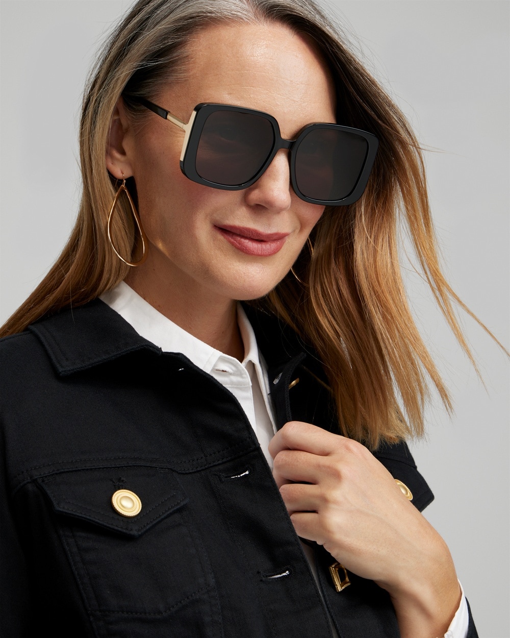 Chico's Hats | Square Sunglasses Black