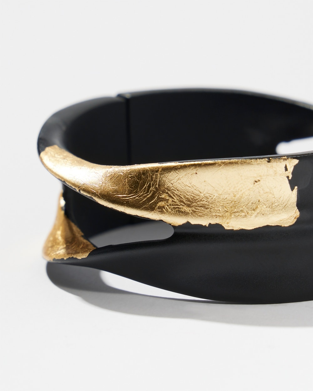 Chico's | Black & Gold Tone Hinge Bracelet Black/Gold