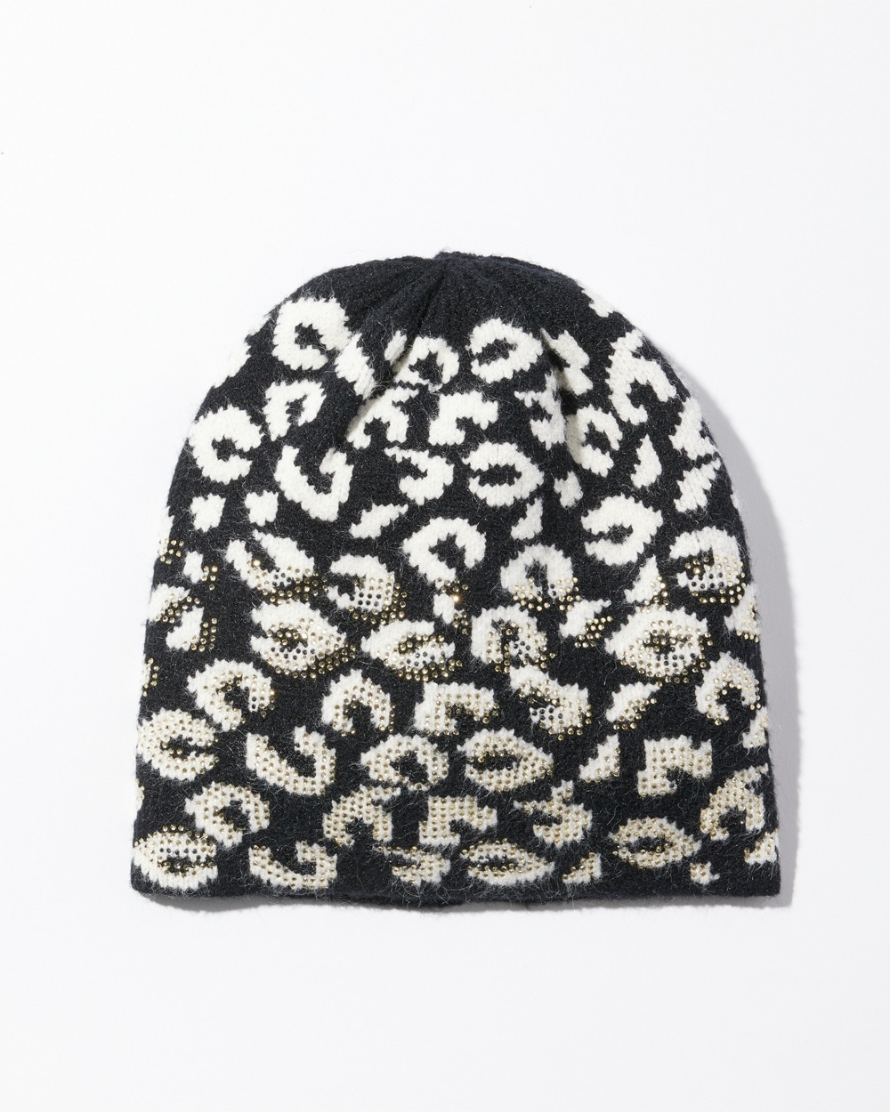 Chico's Shop Now | Jacquard Animal Print Hat Black