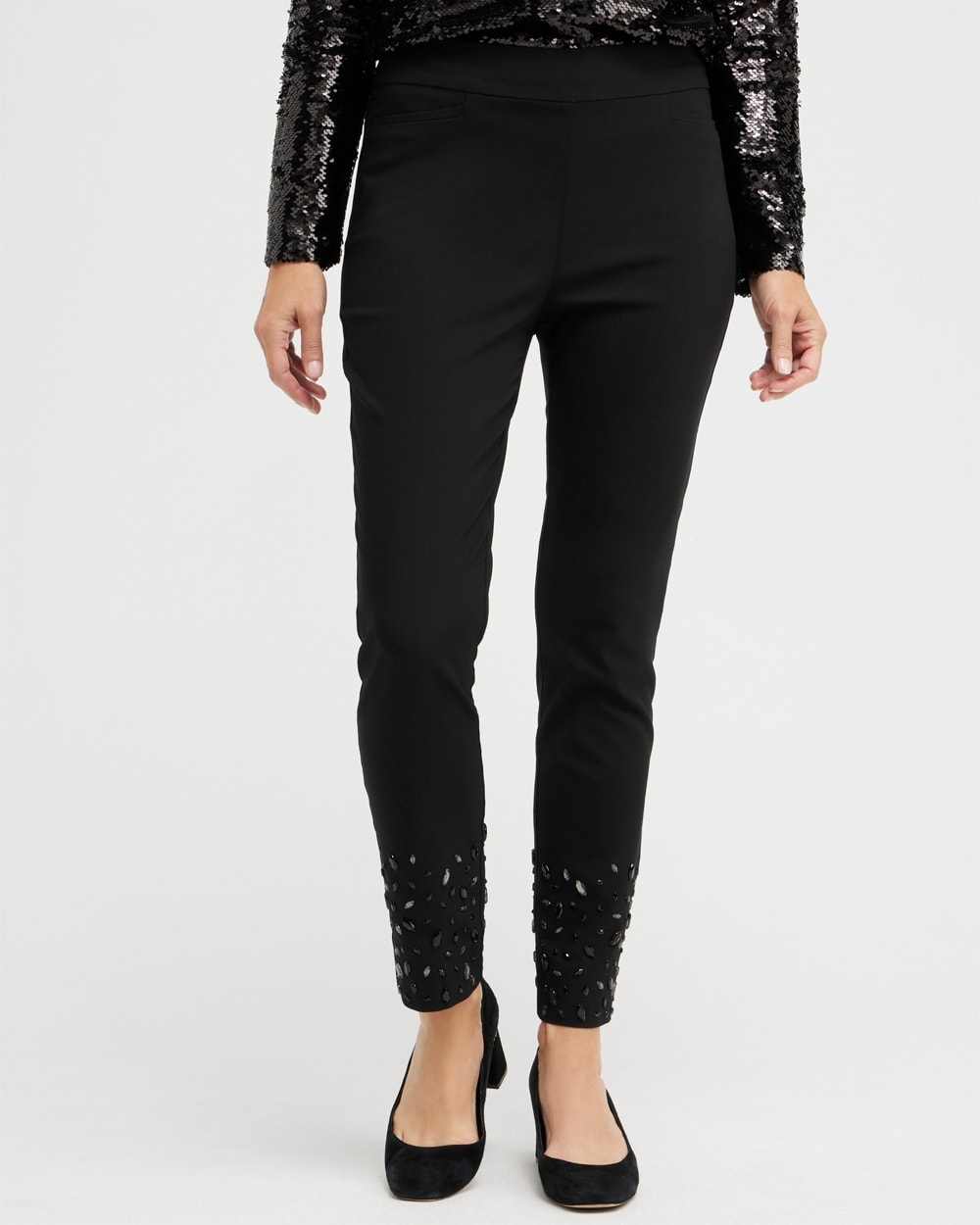 Chico's Pants | Brigitte Stone Ombre Ankle Pants Black