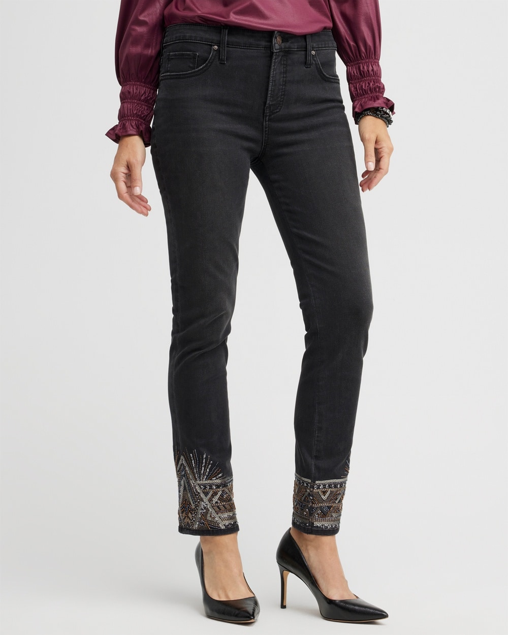 Chico's Jeans & Denim | Girlfriend Art Deco Ankle Jeans Crescent Moon Wash