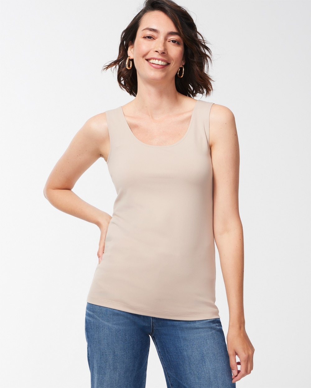 Chico's Tops | Microfiber Tank Soft Latte