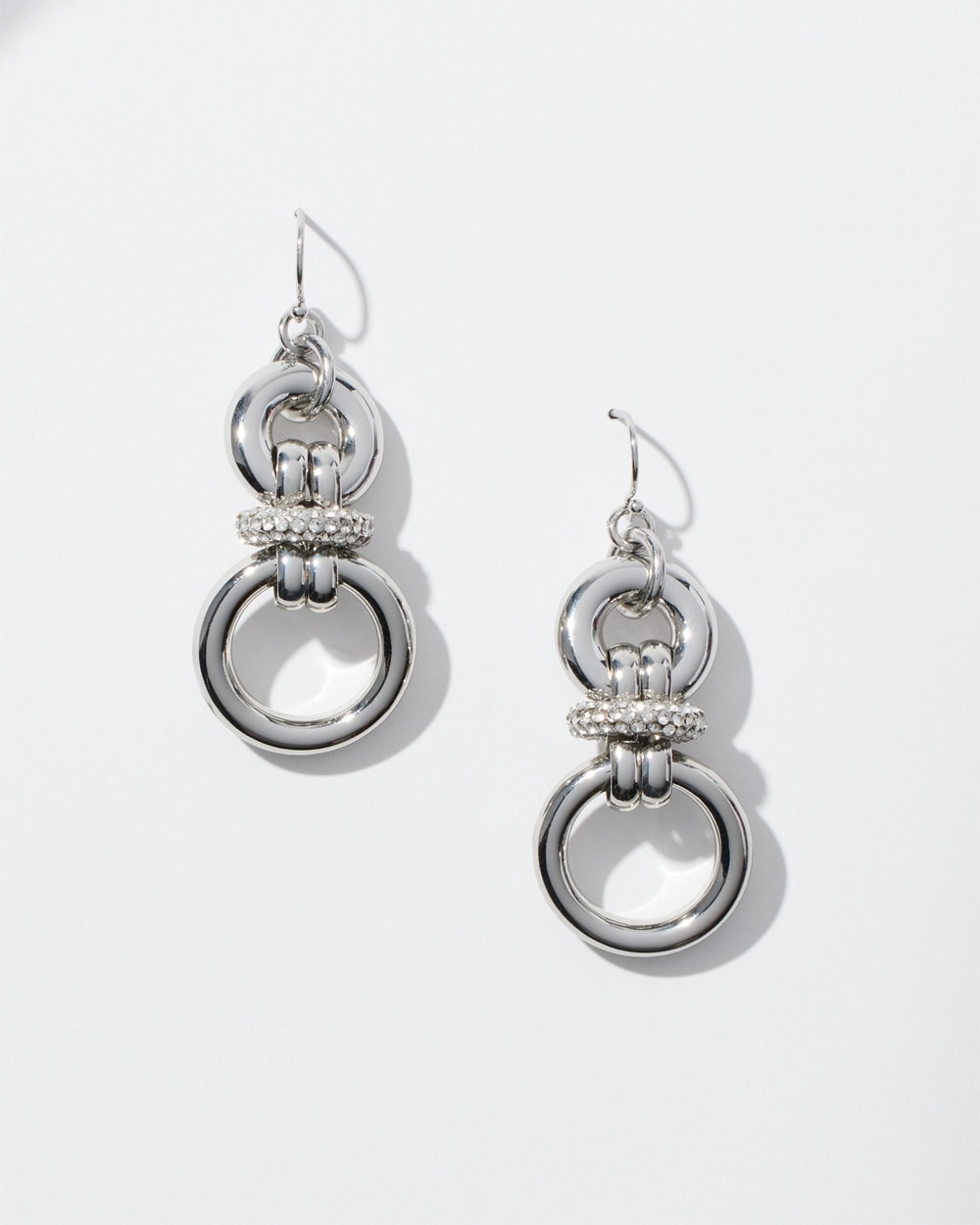 Chico's | Tone Links Drop Earrings Silver