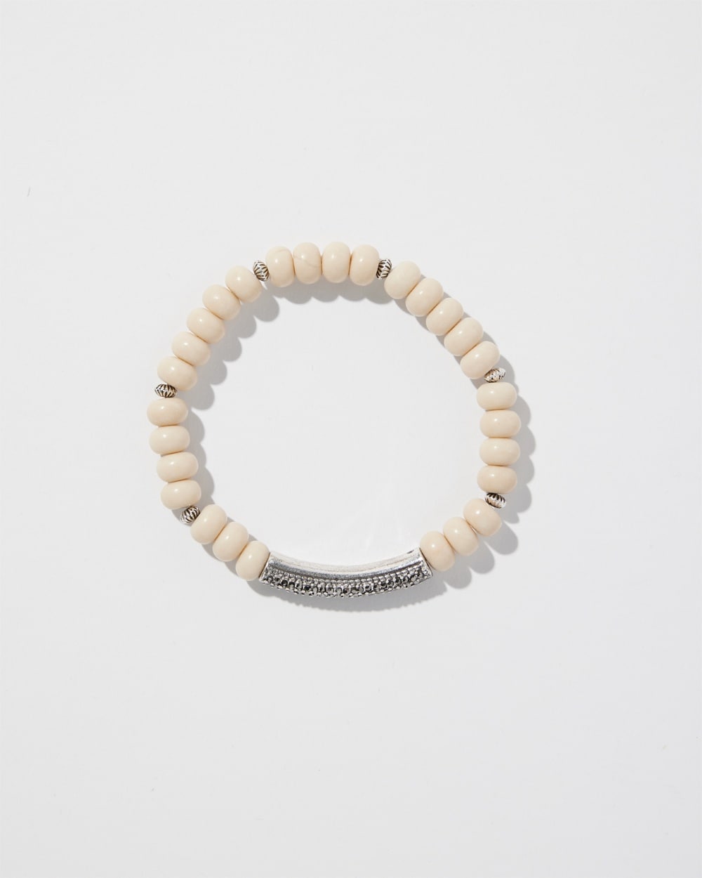 Chico's | Marble Stone Pavu00E9 Bar Stretch Bracelet Neutral