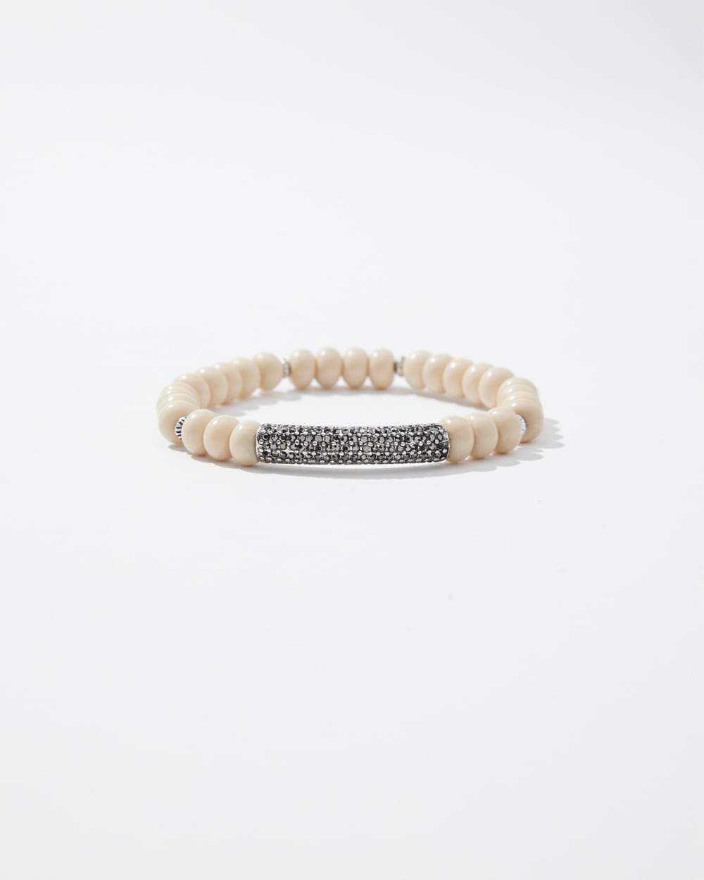 Chico's | Marble Stone Pavu00E9 Bar Stretch Bracelet Neutral