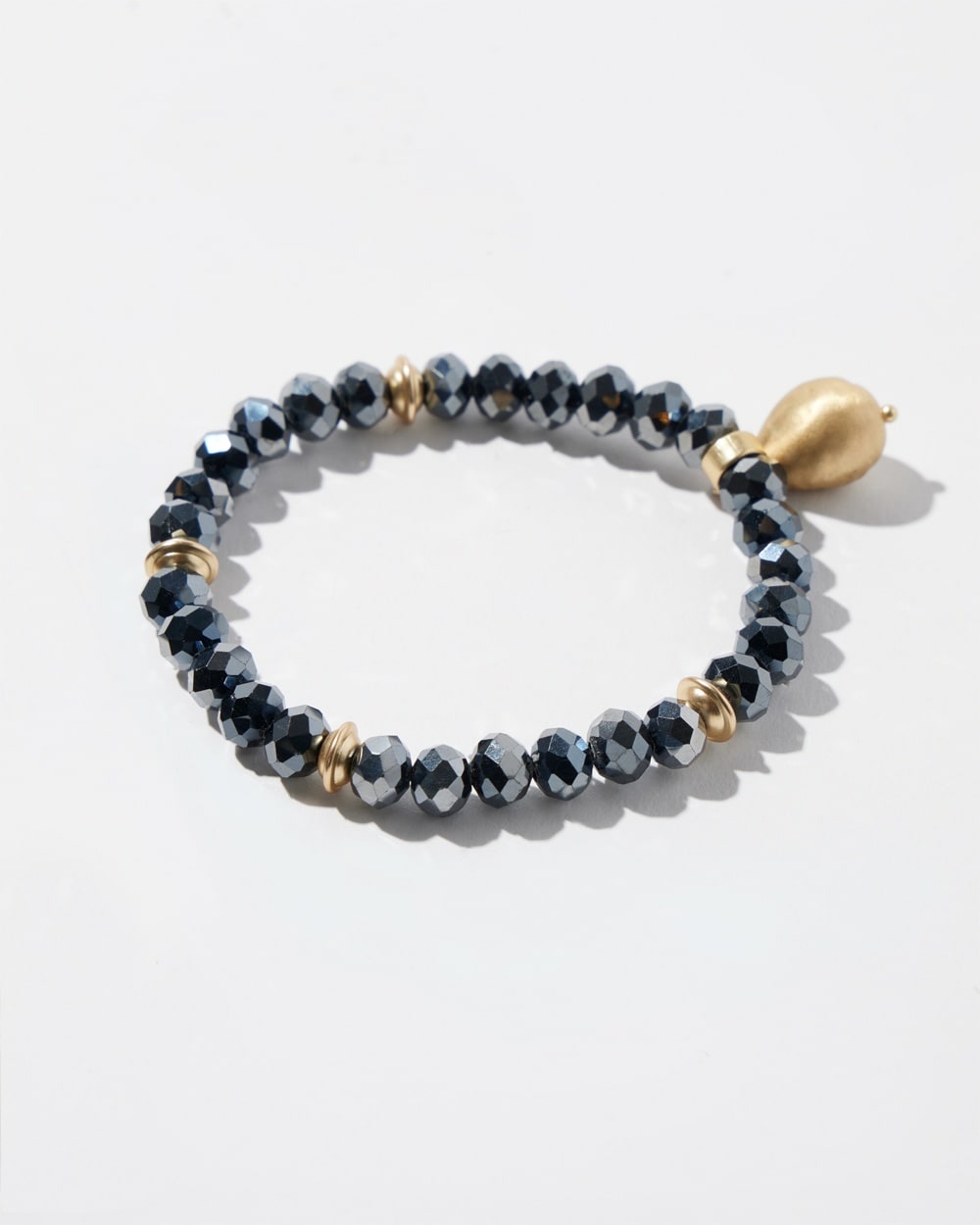 Chico's | Gold Dangle Stretch Bracelet Hematite