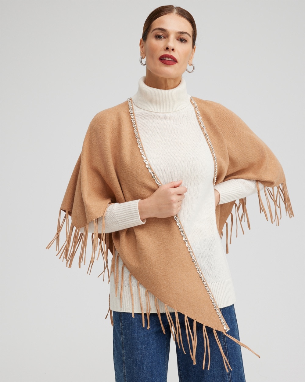 Chico's Scarves | Knit Triangle Wrap Camel