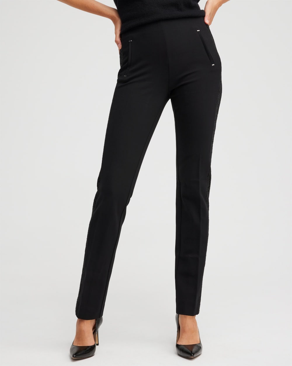 Chico's Pants | Juliet Lace Seam Pants Black