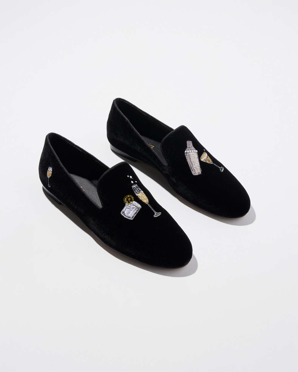 Chico's Ponchos & Ruanas | Velvet Embroidered Loafers Black