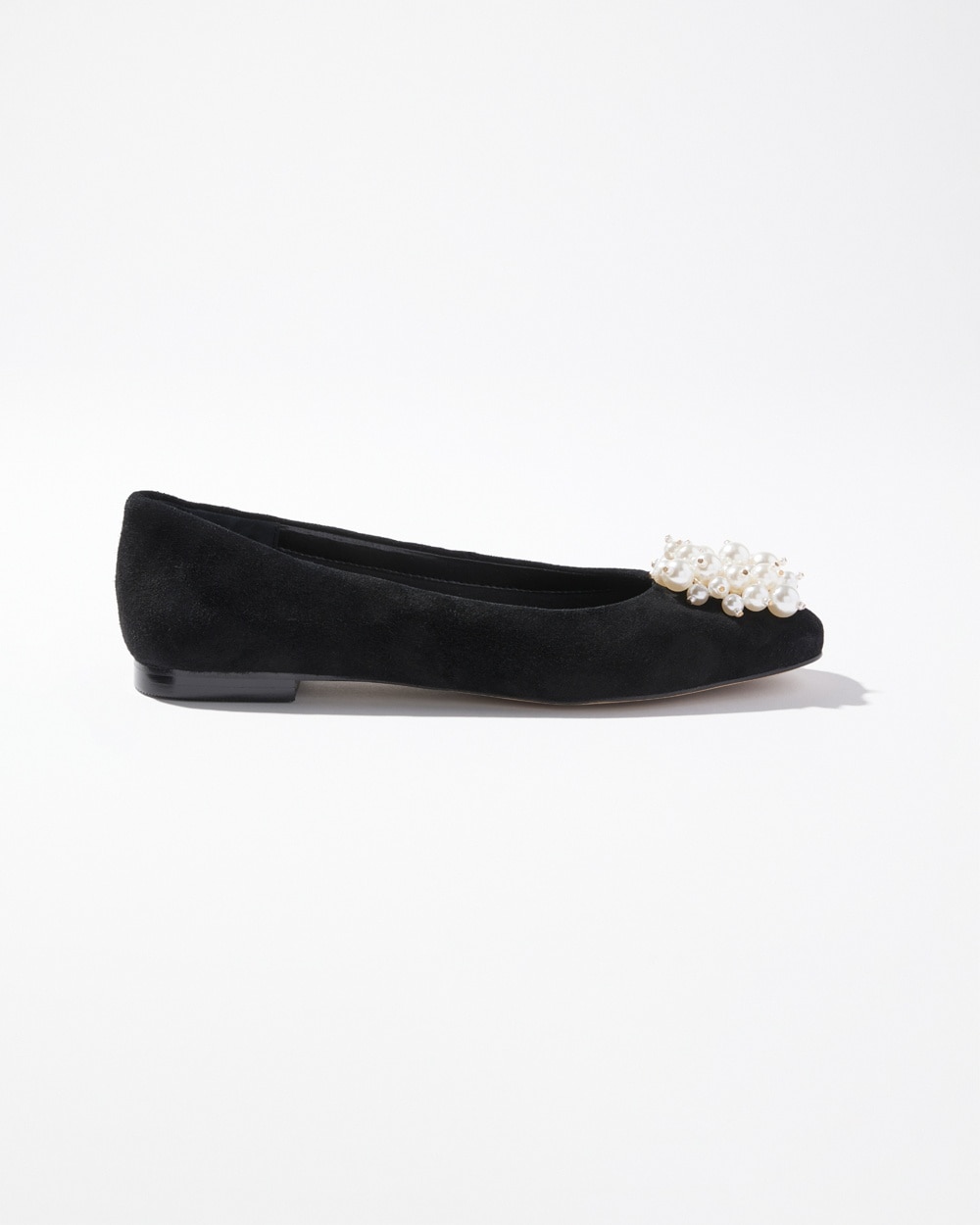 Chico's Best Sellers | Suede Faux Pearl Flats Black