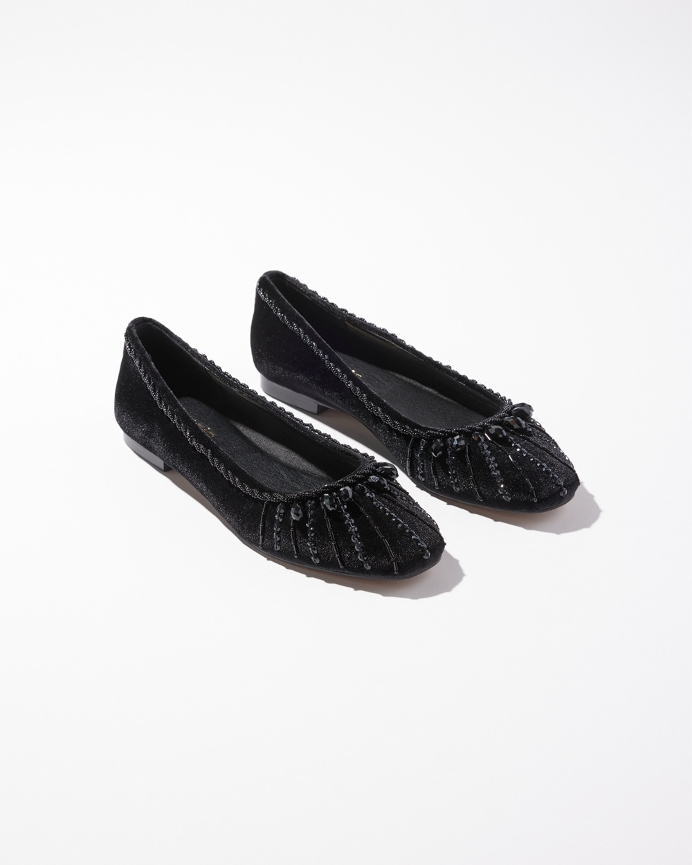 Chico's Ponchos & Ruanas | Velvet Beaded Flats Black