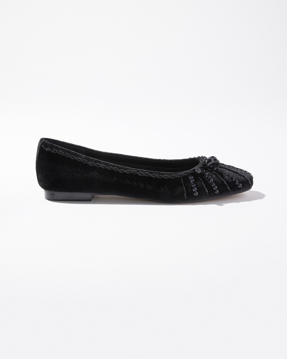 Chico's Ponchos & Ruanas | Velvet Beaded Flats Black