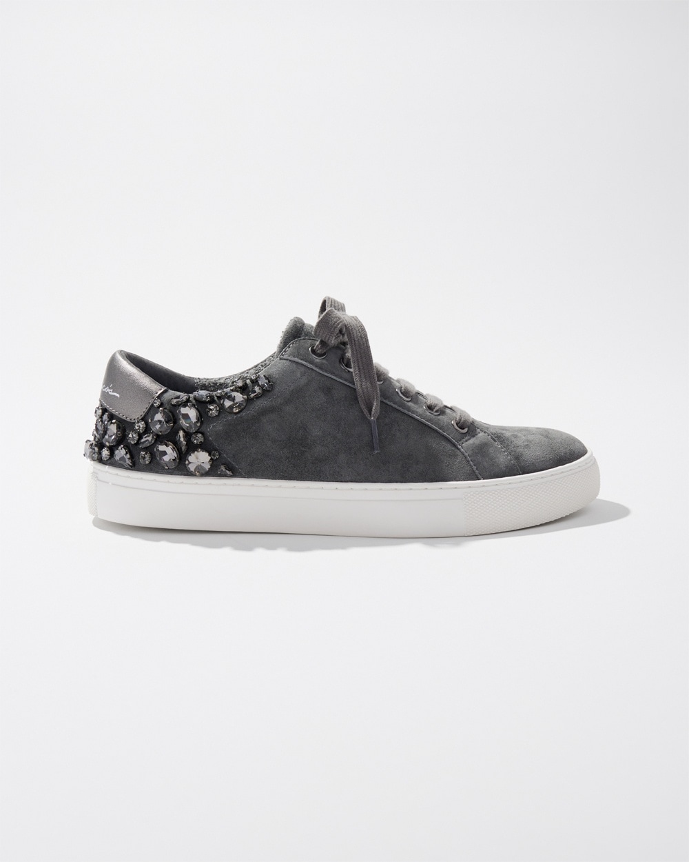 Chico's Best Sellers | Leather Embellished Sneakers Optic White