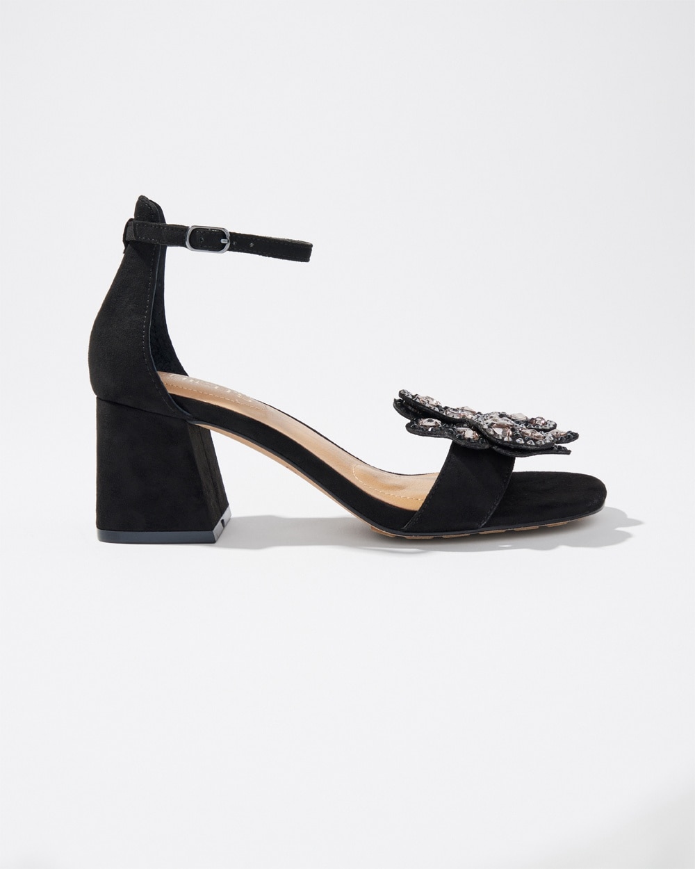 Chico's Ponchos & Ruanas | Vegan Suede Embellished Heels Black