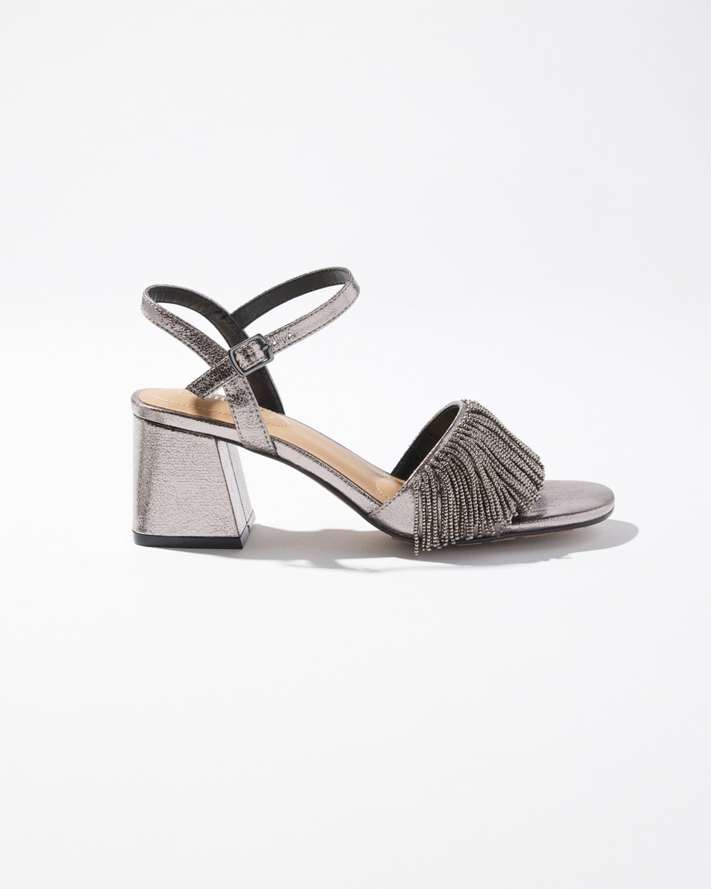 Chico's Ponchos & Ruanas | Beaded Fringe Heels Pewter