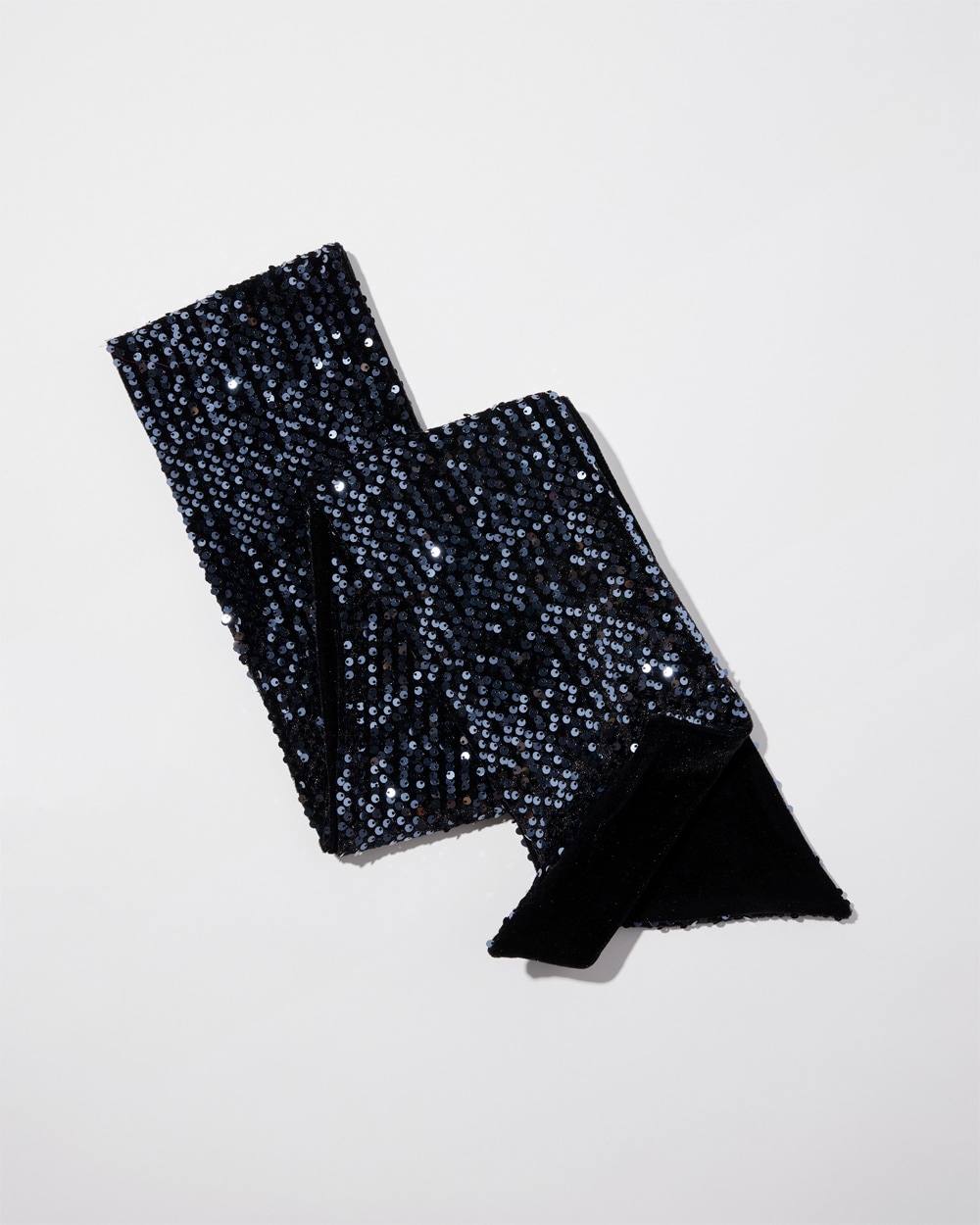 Chico's Bags | Velvet Sequin Skinny Scarf Gunmetal