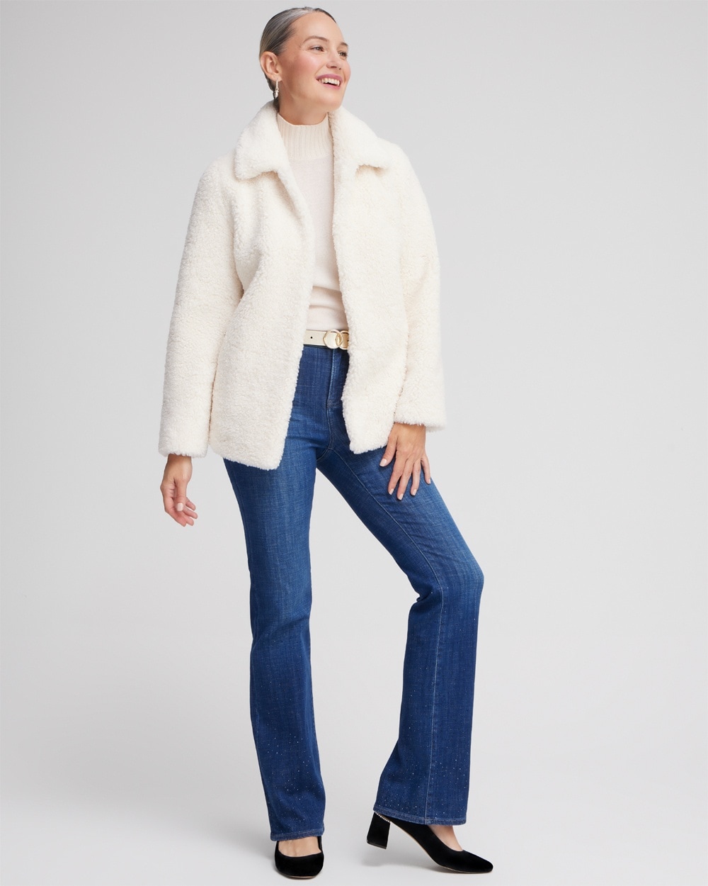 Chico's Online Exclusives | Shearling Coat English Cream