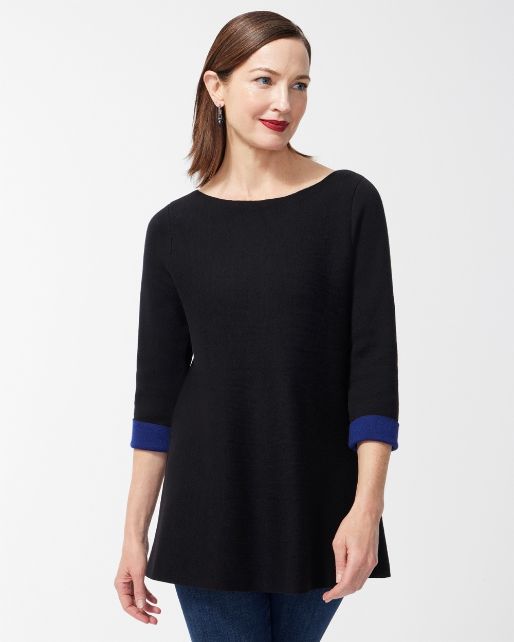 Chico's Sweaters | Double Knit Pullover Sweater Black