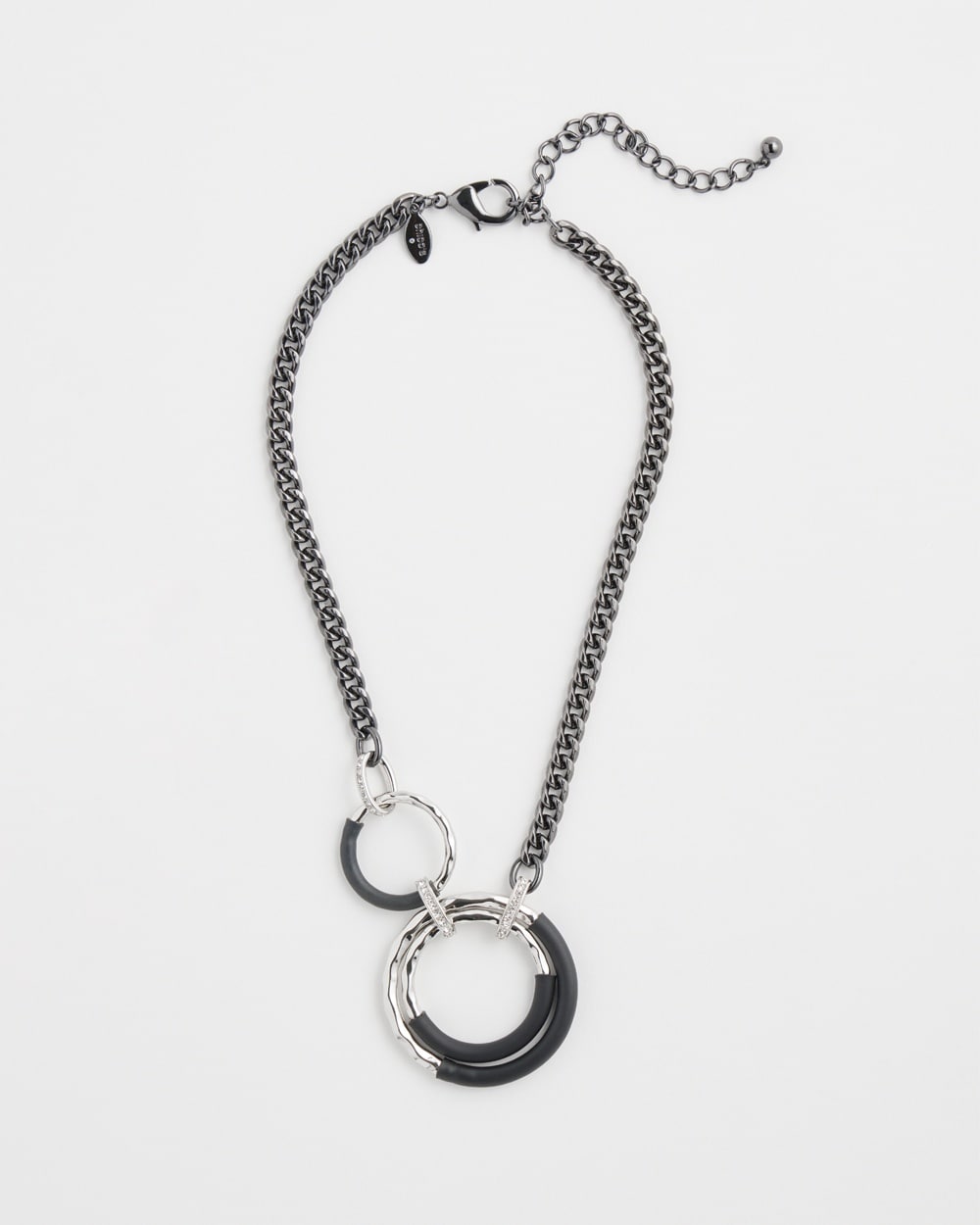 Chico's Necklaces | Pavu00E9 Detail Pendant Necklace Black/Silver