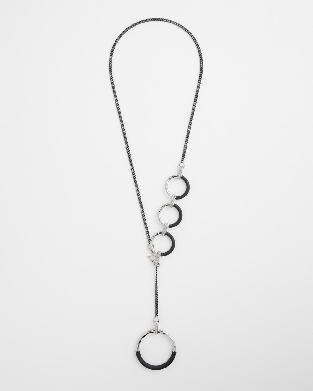 Chico's Necklaces | Convertible Y-Necklace Black/Silver