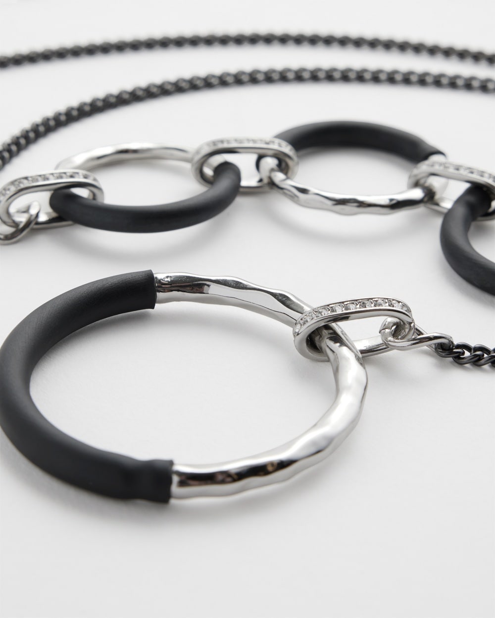 Chico's Necklaces | Convertible Y-Necklace Black/Silver