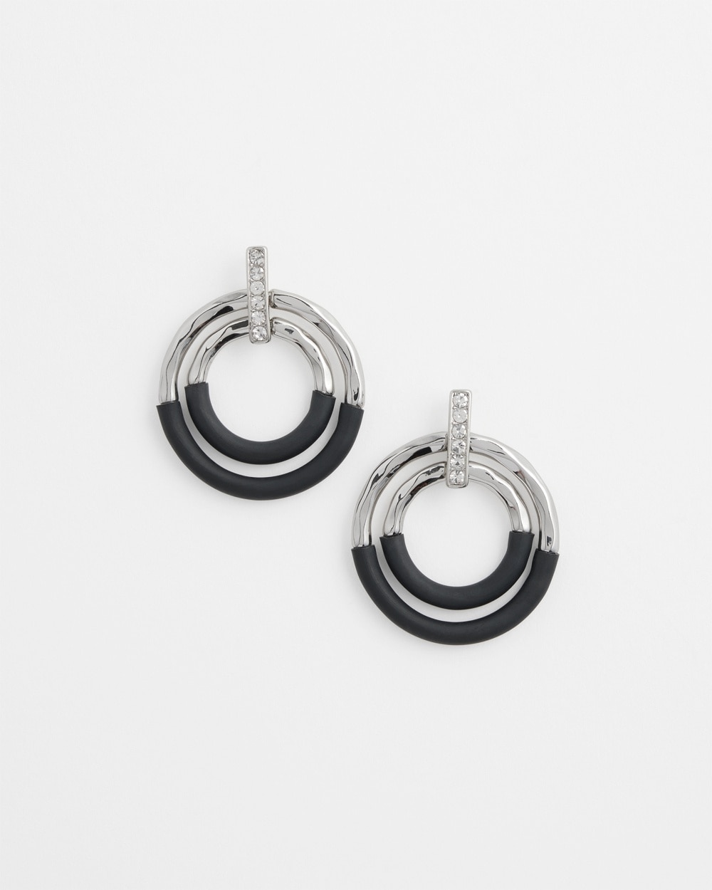 Chico's | Pavu00E9 Drop Hoops Black/Silver