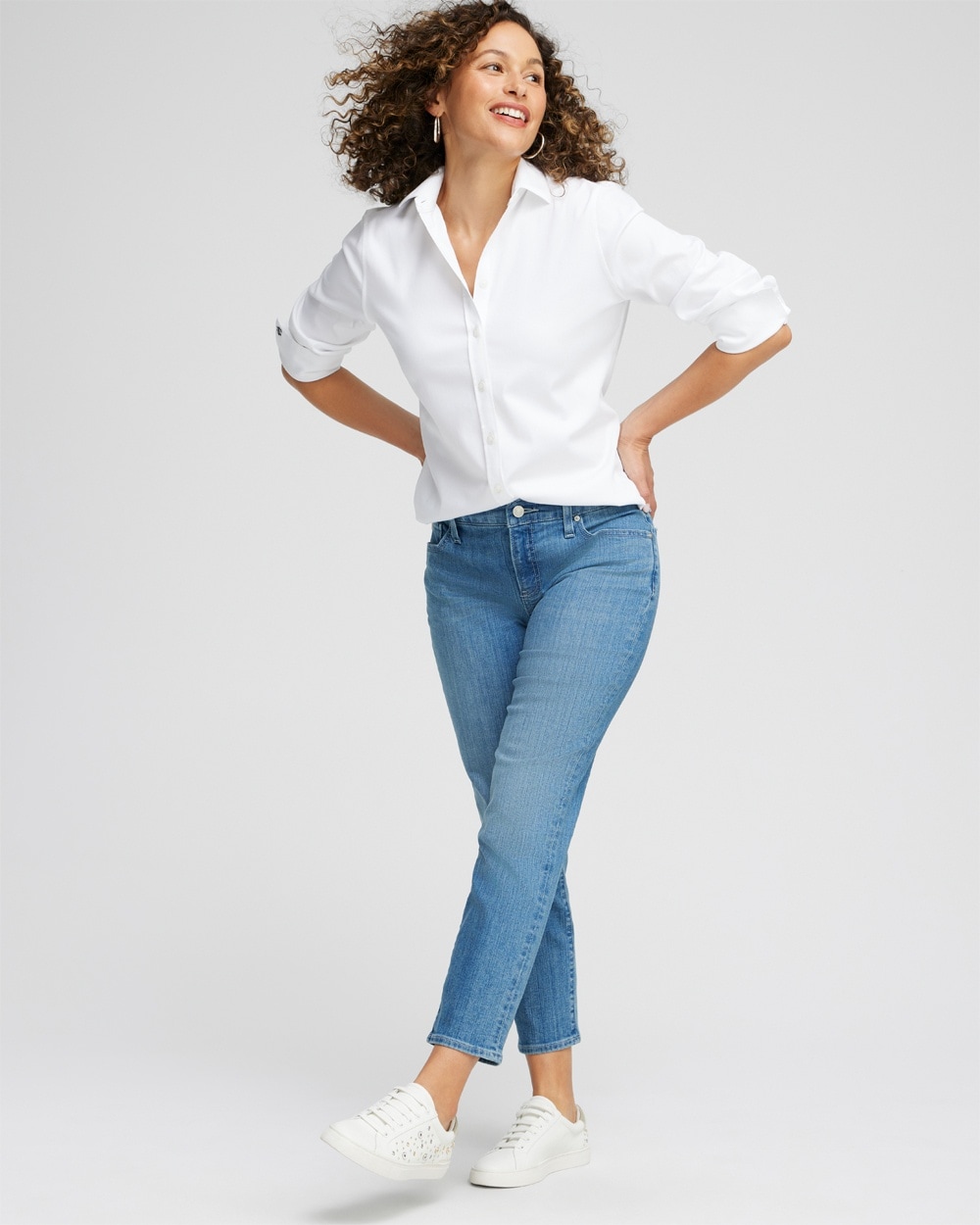 Chico's Jeans & Denim | Girlfriend Fray Hem Crops Mill Street Indigo