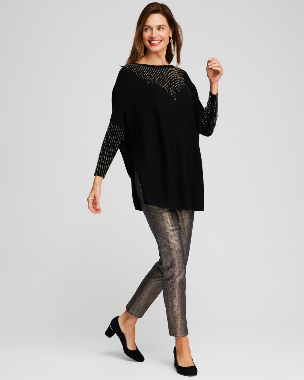 Chico's Scarves | Cashmere Blend Sweater Poncho Black