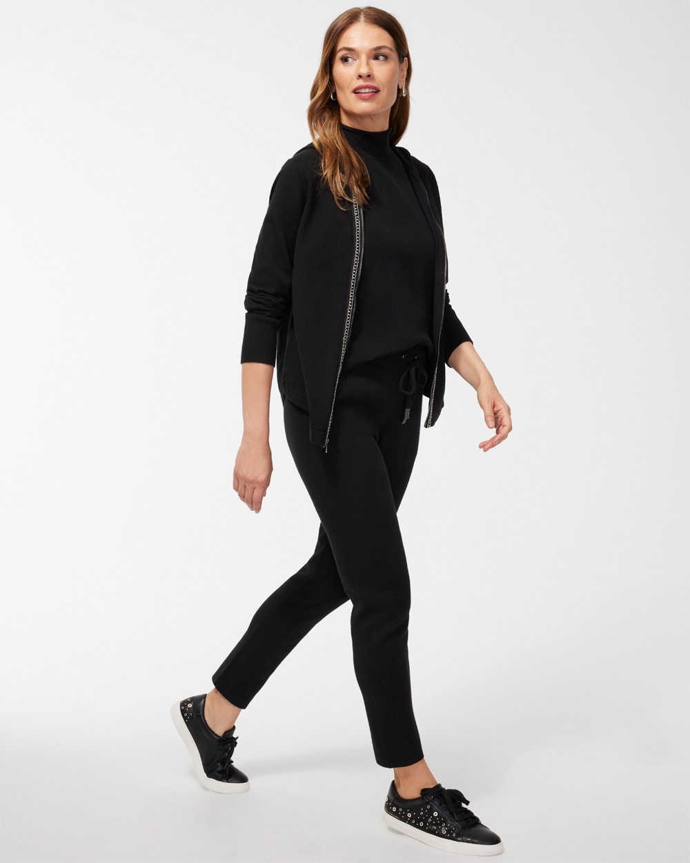 Chico's Jackets & Coats | Zenergy Luxe Cashmere Blend Sweater Black