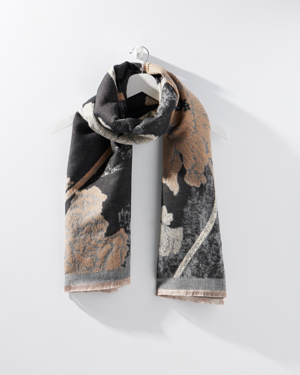 Chico's Bags | Jacquard Floral Oblong Scarf Neutral