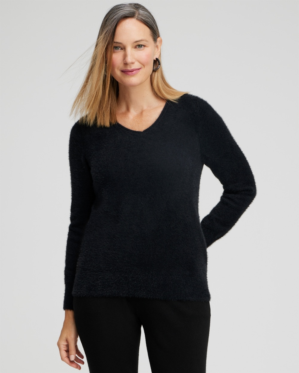 Chico's Sweaters | Zenergy® Eyelash Sweater Black