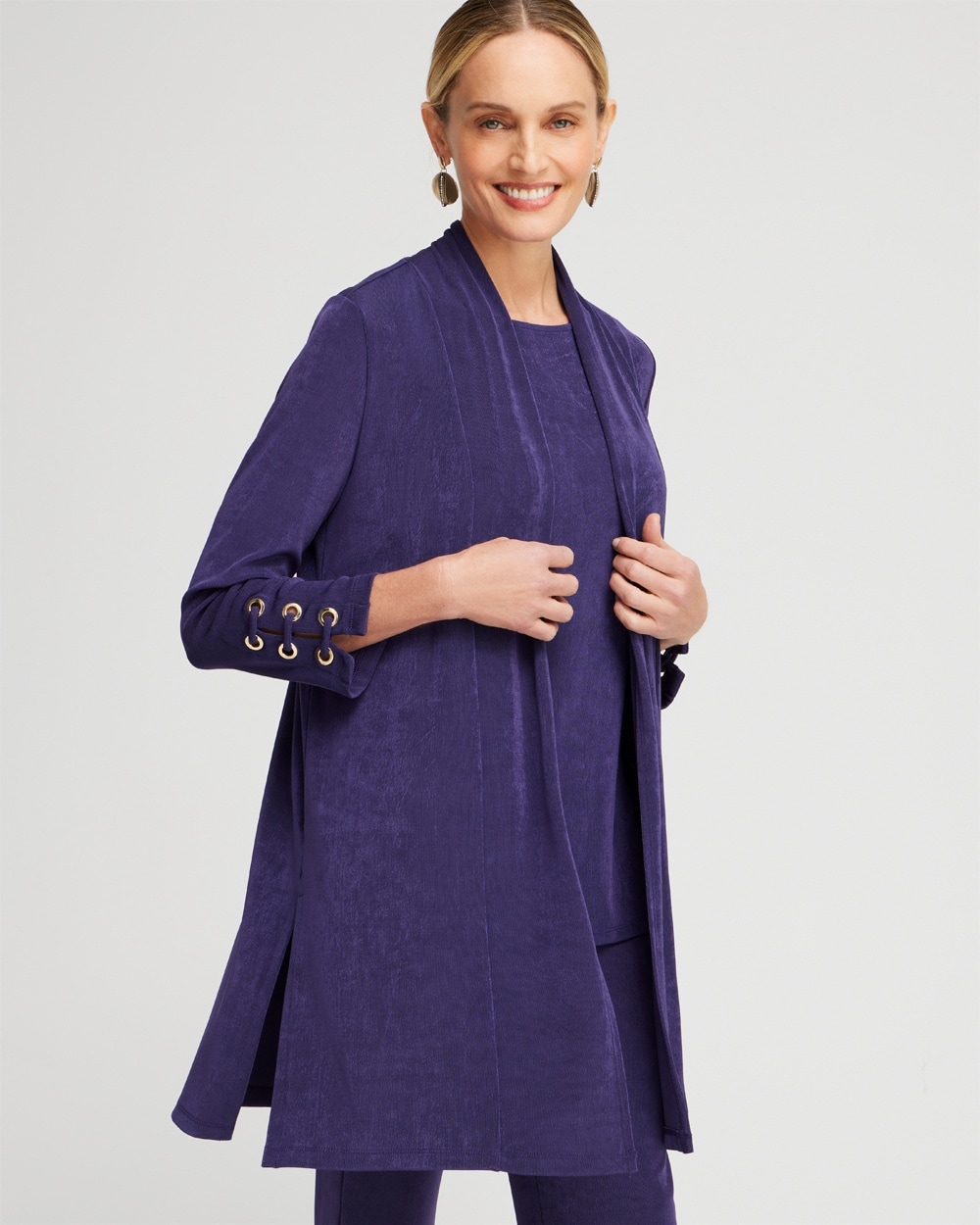 Chico's Jackets & Coats | Travelers™ Grommet Jacket Midnight Violet