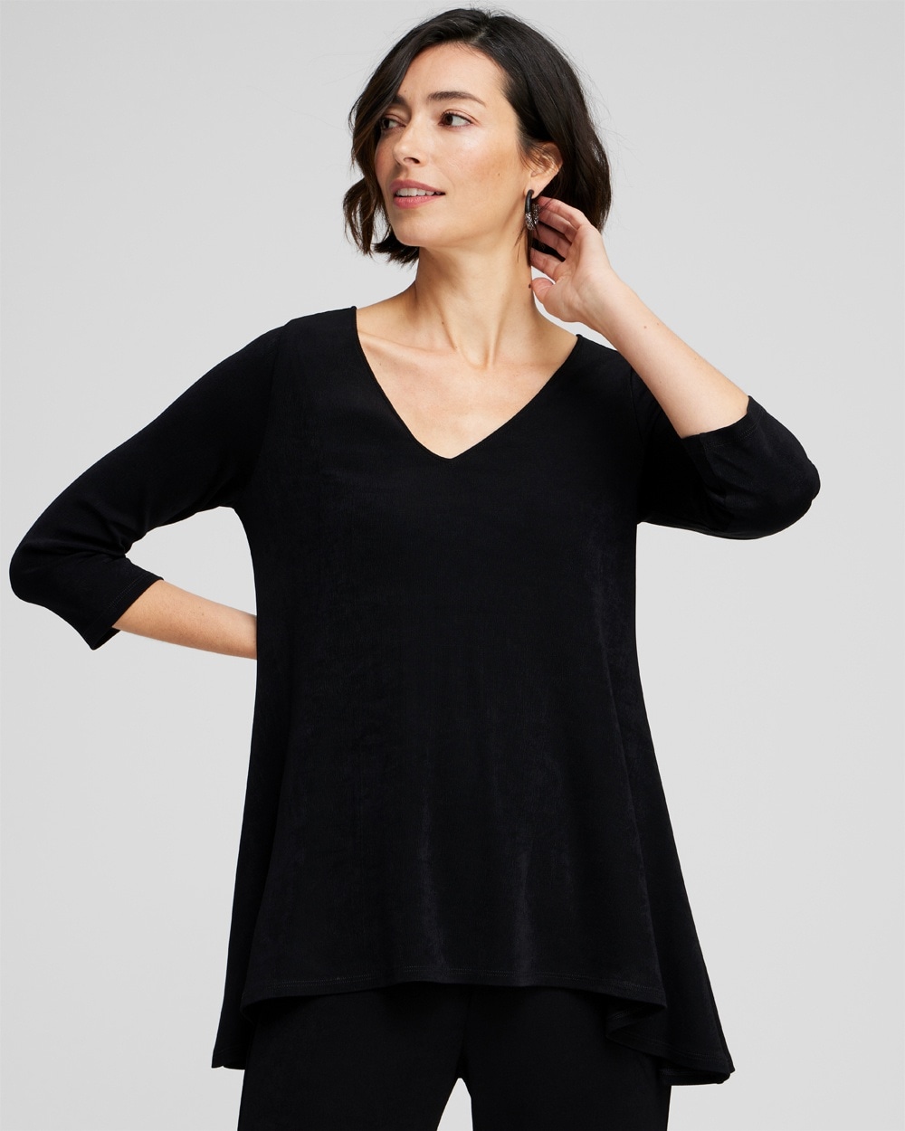 Chico's Tops | Travelers™ High Low V-neck Top Travelers Black