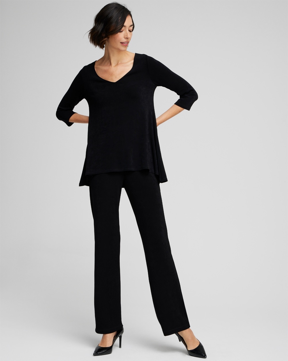 Chico's Tops | Travelers™ High Low V-neck Top Travelers Black