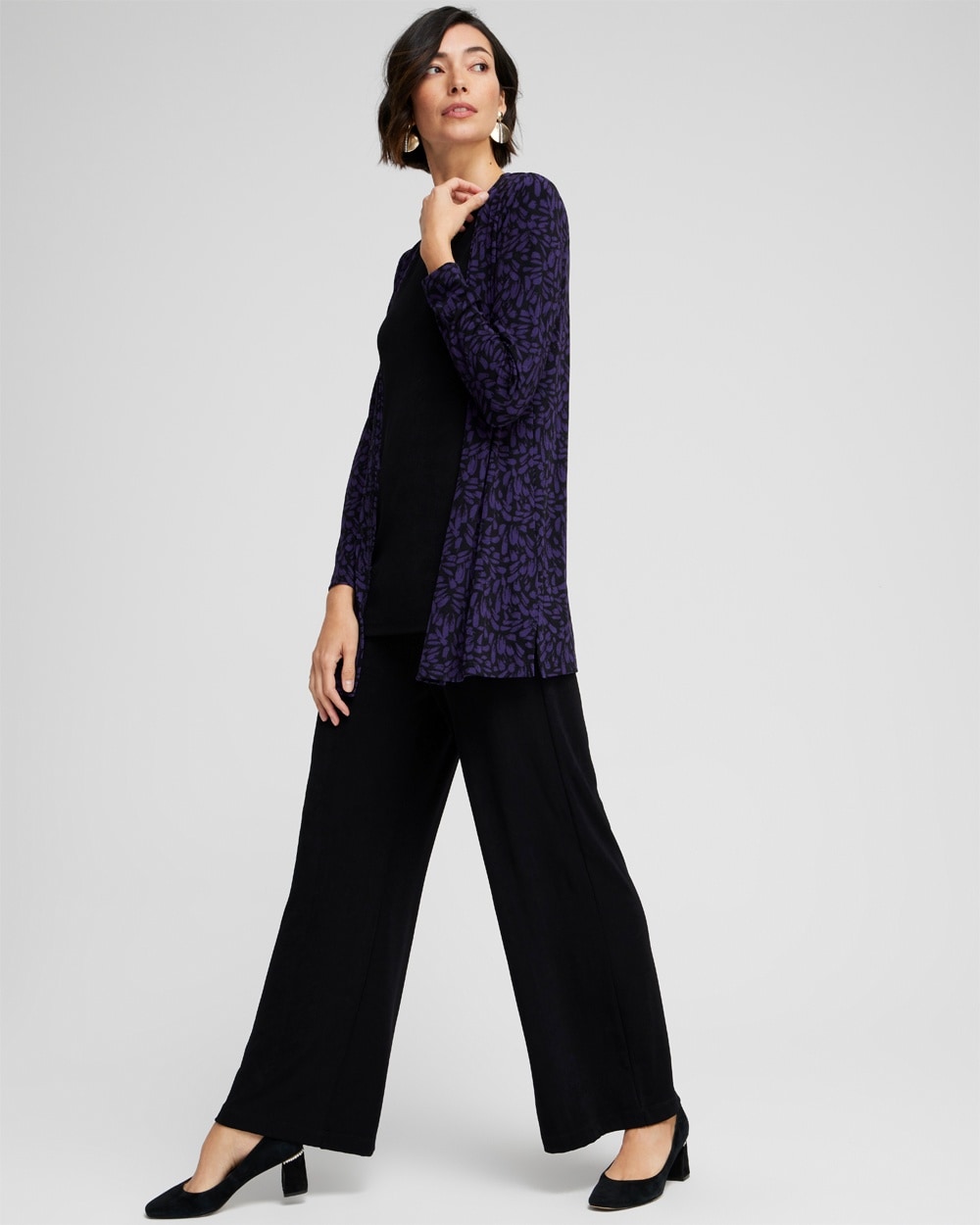 Chico's | Travelers™ Button Front Cardigan Midnight Violet