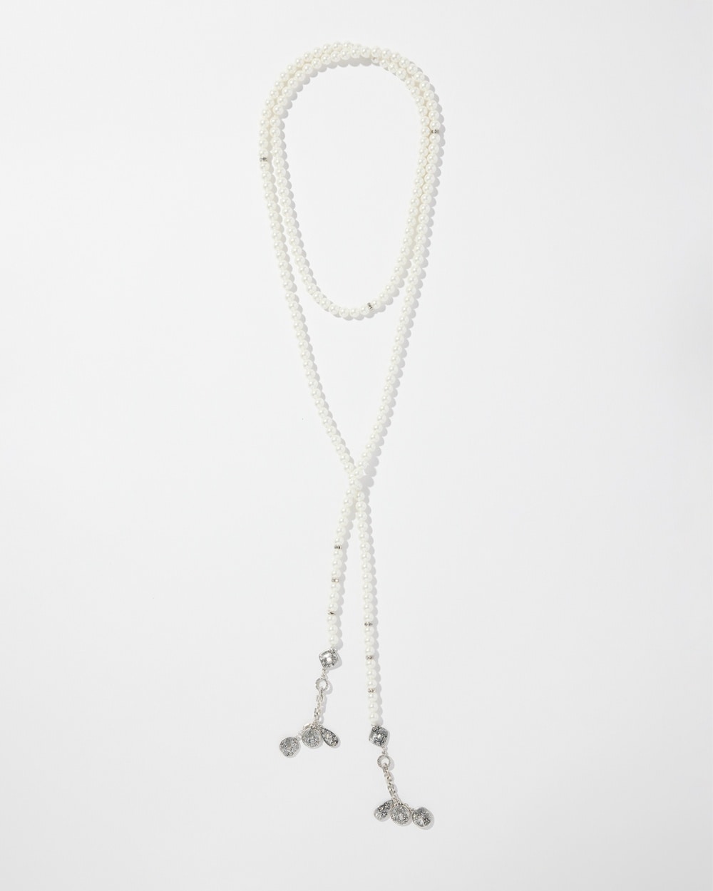 Chico's | Faux Lariat Necklace Pearl