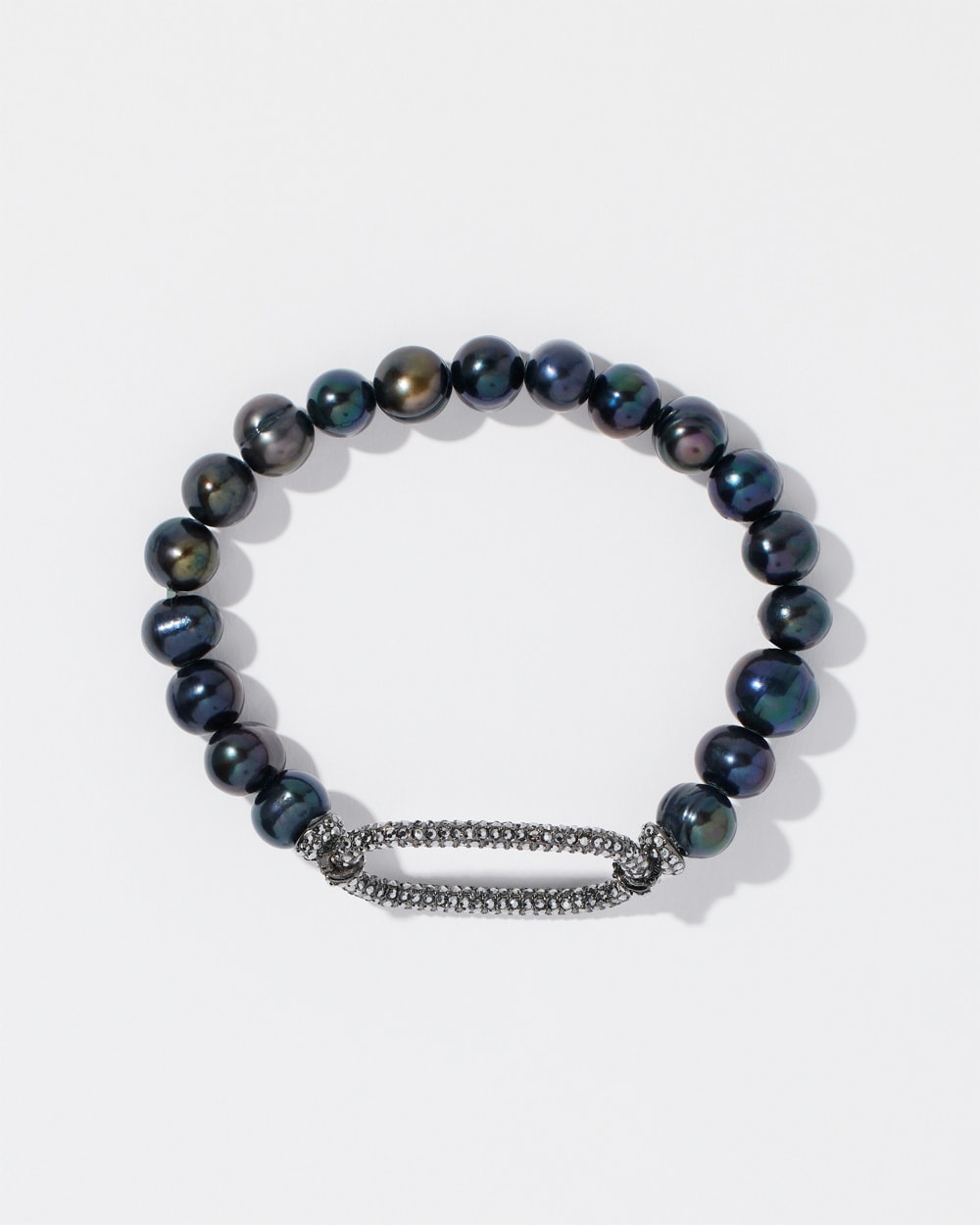 Chico's | Fresh Water Pearl Pavu00E9 Stretch Bracelet Pearl Blue