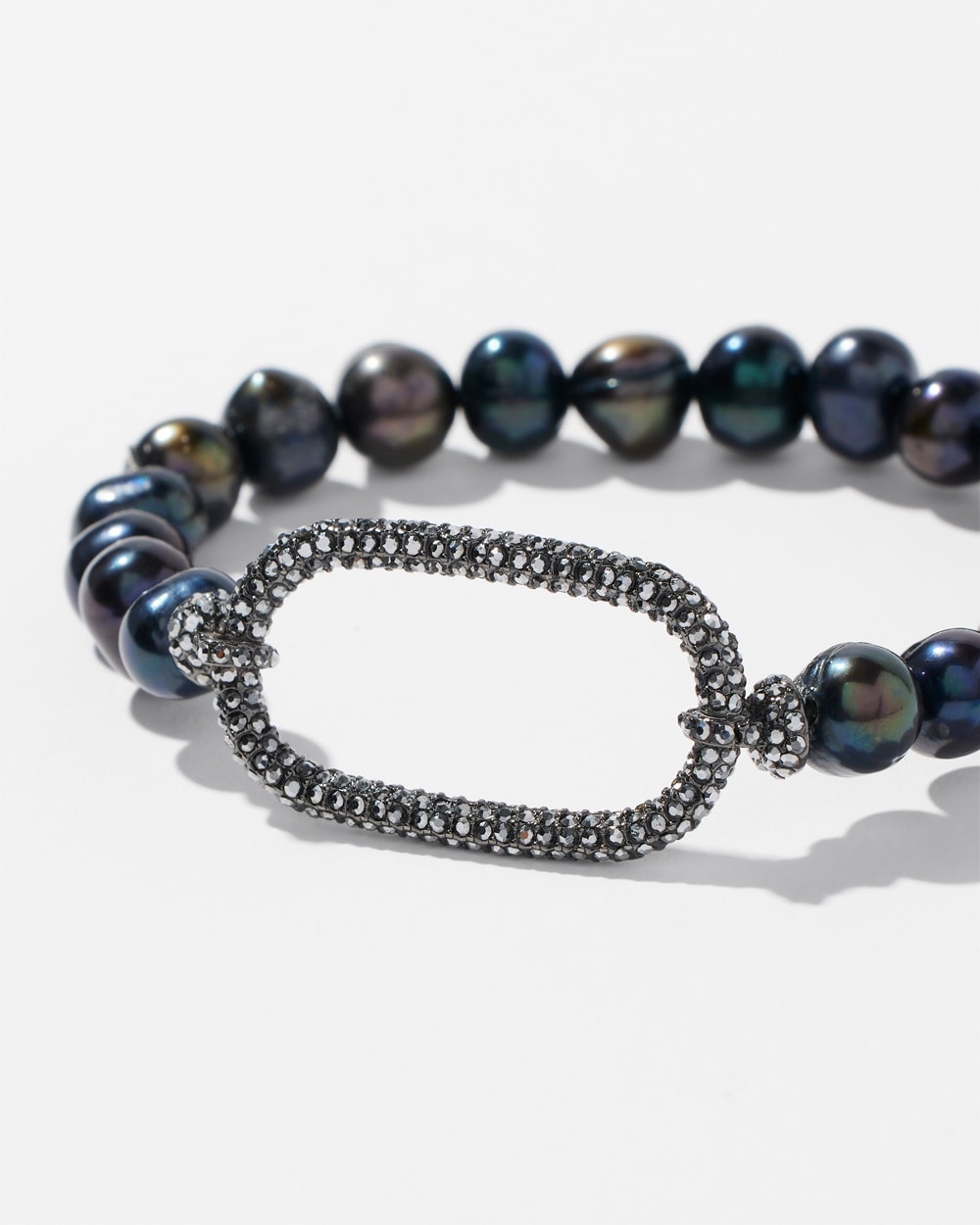 Chico's | Fresh Water Pearl Pavu00E9 Stretch Bracelet Pearl Blue