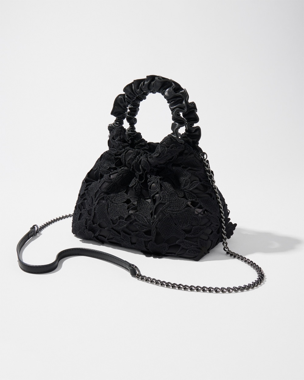 Chico's Eyewear | Embroidered Lace Handbag Black