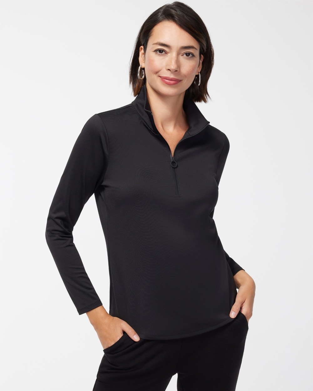 Chico's Activewear | Zenergy UPF Half Zip Pullover Black